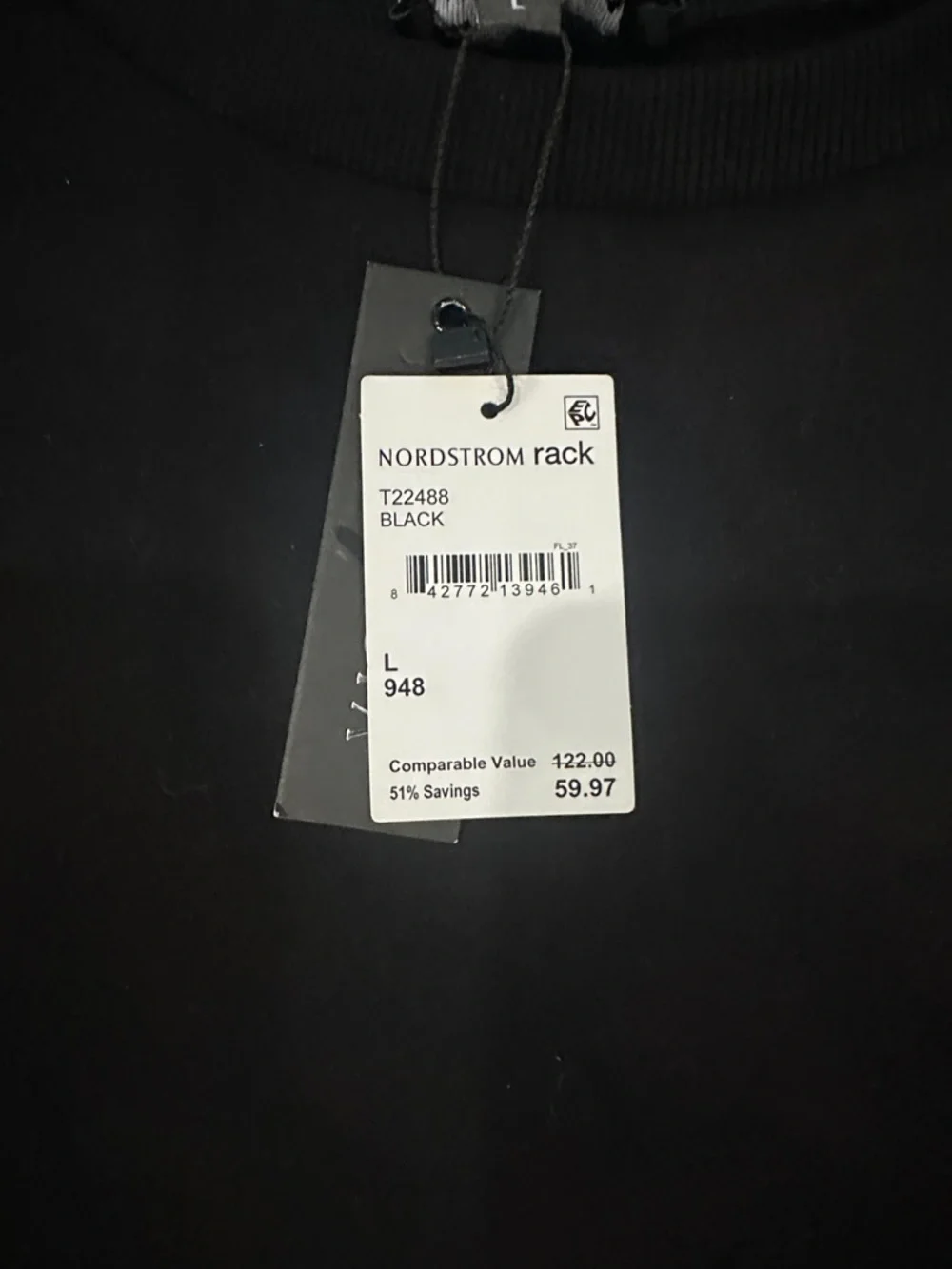 Gracia Black Cropped Crewneck Sweatshirt, Size L NWT - Picture 5 of 9